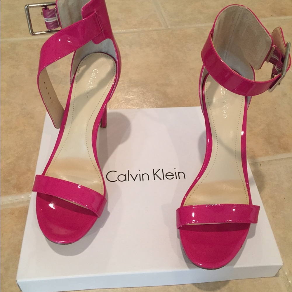 Pink Calvin Klein sandals.  New-never worn